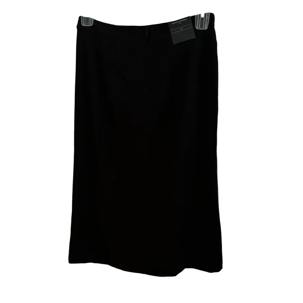 Banana Republic Women's Black Faux Wrap Skirt Size 6 New With Tags MSRP $69.99 - Picture 2 of 12